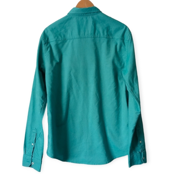 Aeropostale Men's Long Sleeve Oxford Button-Down Shirt.Size M. Color Green. - Picture 2 of 9